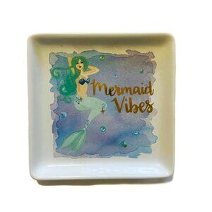 Primitives by Kathy 'Mermaid Vibes Trinket Tray Stoneware 4.2 x 4.2 in Seaside